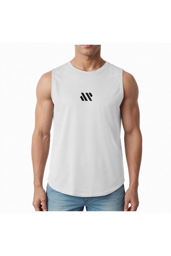 Mens Fitness Tank Tops Gym Workout Sleeveless Running Stringer Soft Comfort Quick Dry(White,M)