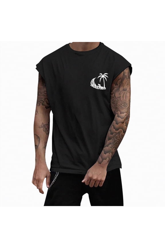 Mens Gym Stringer Tank Tops Workout Shirts Bodybuilding Comfortable Fit Quick Dry Breathable(Black,L)