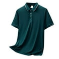 thumbnail image 1 of Ccpelsie Mens Knit Polo Shirts Short Sleeve Collared Casual Shirt Polo Shirts for Men(Green,L), 1 of 4