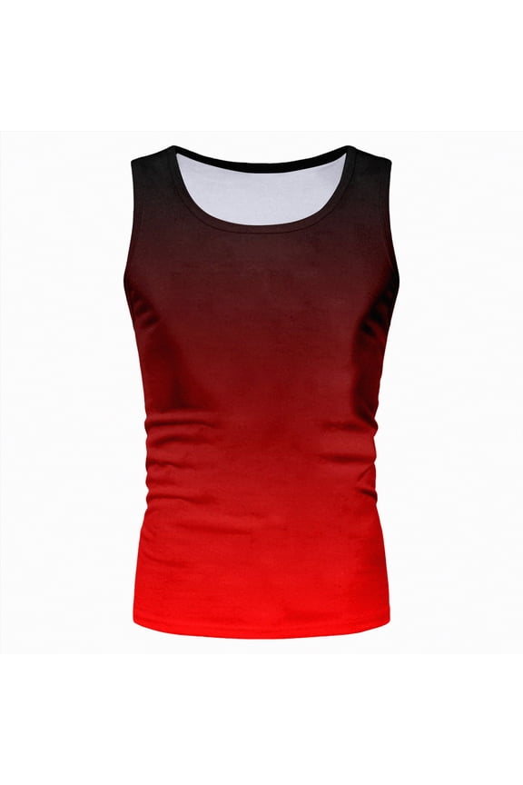 Mens Summer Casual Sleeveless Shirts Workout Stringer Tank Tops Gym Bodybuilding Shirts Breathable Comfort(Red,M)