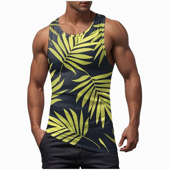 Ccpelsie Mens Tank Tops Summer Sleeveless Shirts Beach Graphic Tank Tops Casual Men Tank Top(Black,XXL)