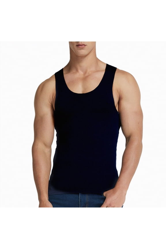 Mens Workout Stringer Tank Tops Gym Bodybuilding Shirts Breathable Comfort Quick Dry Fit(Black,5XL)