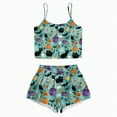 thumbnail image 1 of Ccpelsie Cute Pajamas for Women Funny Print Cami Top and Shorts Set Two Piece Pajama Set Sleepwear Sleep Set(Mint Green,M), 1 of 8