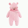 thumbnail image 1 of Ccpelsie Baby Bear Fleece Romper One-Piece Footies Jumpsuit Pajama Outfit for Baby Boys Girls(Red,6-9 Months), 1 of 8