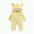 thumbnail image 1 of Ccpelsie Baby Bear Fleece Romper One-Piece Footies Jumpsuit Pajama Outfit for Baby Boys Girls(Yellow,0-3 Months), 1 of 8