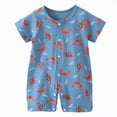 thumbnail image 1 of Ccpelsie Newborn Baby Boy Baby Girl Clothes One Piece Jumpsuits Clothes Short Sleeve Rompers Summer Clothes(Sky Blue,18-24 Months), 1 of 4