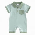 thumbnail image 1 of Ccpelsie Newborn Baby Boy Girl Summer Clothes Basic Short Sleeve Romper One Piece Bodysuit 0-18M(Green,0-3 Months), 1 of 8