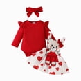 thumbnail image 1 of Ccpelsie Newborn Baby Girl Fall Winter Outfit Floral Romper Dress Ruffle Long Sleeve Clothes Bodysuit Jumpsuit(Red,9-12 Months), 1 of 9