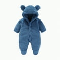 thumbnail image 1 of Ccpelsie Newborn Baby Snowsuit Bear Onesie Footie Romper Winter Thick Fleece Jumpsuit Infant Coat for Girls Boys(Blue,9-12 Months), 1 of 6