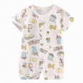 thumbnail image 1 of Ccpelsie Newborn Outfits Baby Boy and Girl Clothes Summer Short Sleeve Waffle Knit Collared Embroidery Romper Jumpsuit(Light Blue,6-12 Months), 1 of 4