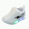thumbnail image 1 of Ccpelsie Sneakers for Boys and Girls with Light up LED Sole, Lightweight and Breathable Sneakers for Running and Walking, Toddler and Youth(White,8.5), 1 of 6