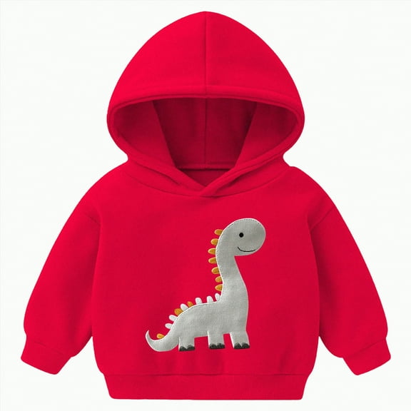 Ccpelsie Sweatshirt Fleece Hooded Pullover for Little/Big Girls Long Sleeve Tops Fall Winter Clothes for Toddler Kids(Red,18-24 Months)