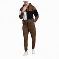thumbnail image 1 of Ccpelsie Sweatsuits for Men 2 Piece Men's Jogging Tracksuit Set Hoodie Casual Athletic Long Sleeve Zipper Suit Set(A01-Coffee,2XL), 1 of 9