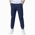 thumbnail image 1 of Ccpelsie Toddler Baby Boy Joggers Pants Kids Fall Winter Pants Pull On Sweatpants 5-12Y(Navy,6-7 Years), 1 of 8