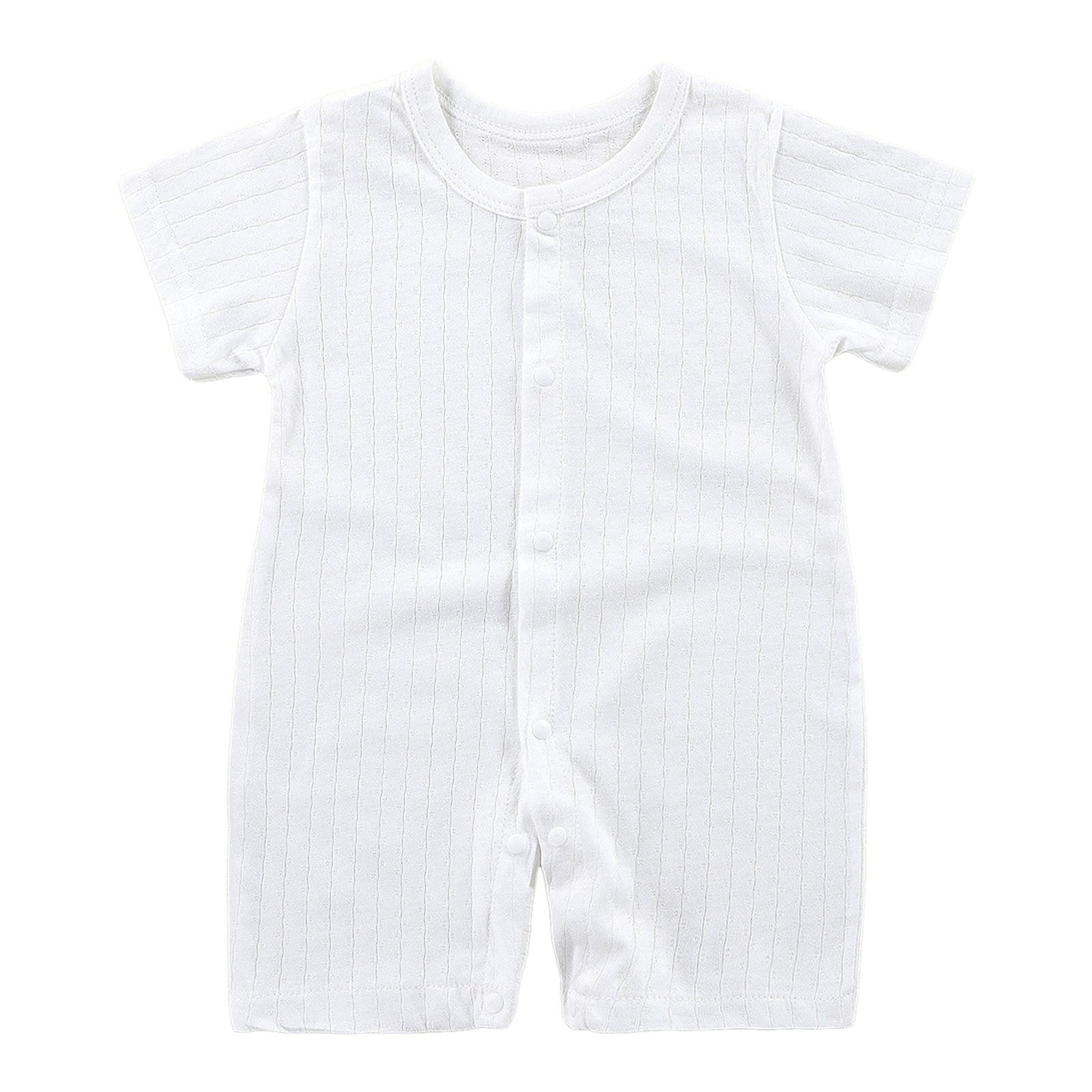 Ccpelsie Toddler Baby Girl Boy Summer Fall Clothes Basic Plain Romper ...