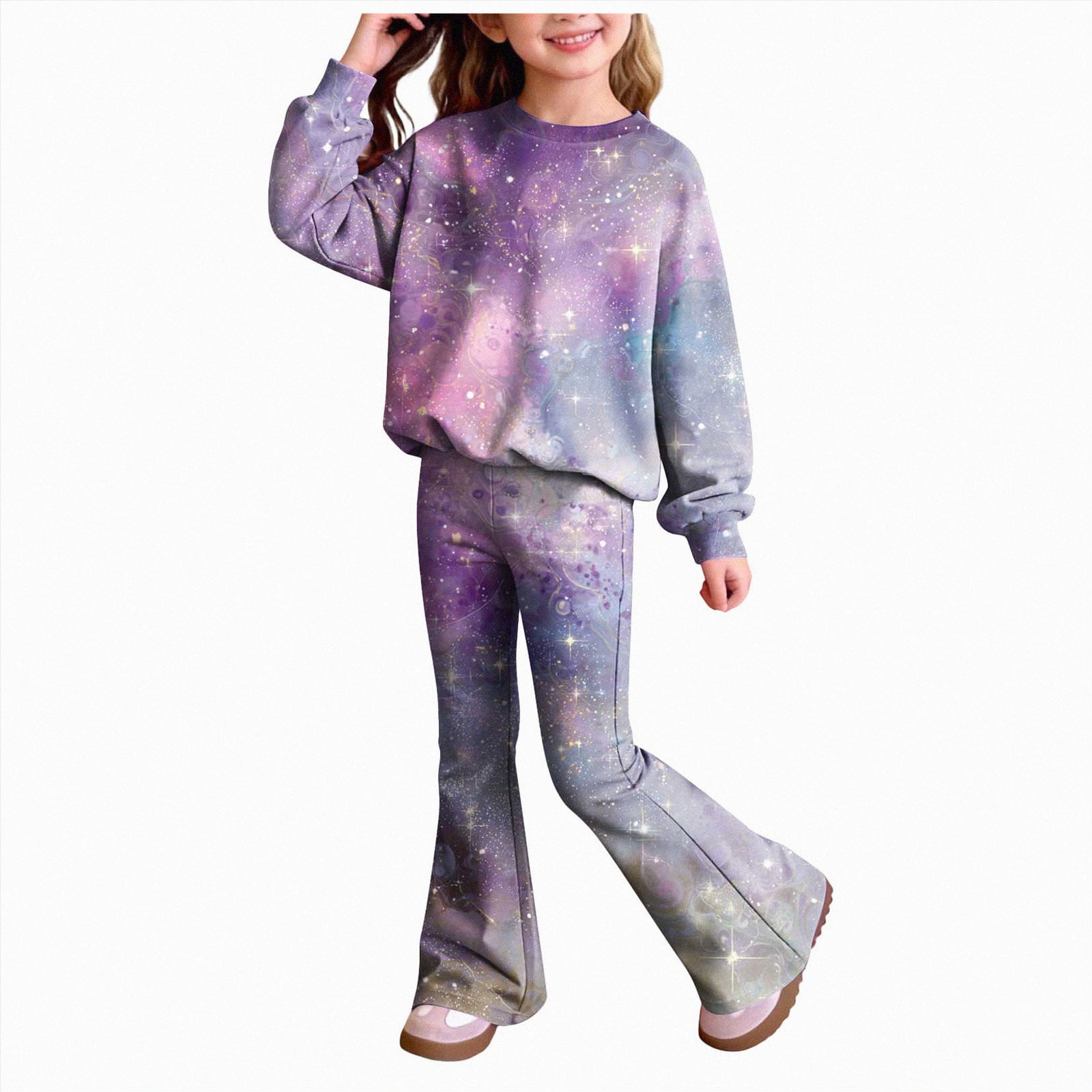 Ccpelsie Toddler Baby Girls Clothes Long Sleeve Shirt Top Flare Pants ...