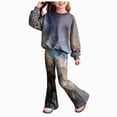 thumbnail image 1 of Ccpelsie Toddler Baby Girls Clothes Long Sleeve Shirt Top Flare Pants Cute Outfit Girl Fall Winter Clothes(Purple,9-10 Years), 1 of 8
