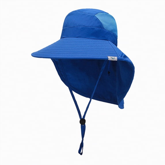 Ccpelsie Toddler Baby Summer Sun Hat Toddler Bucket Hat With Wide Brim for Boys Girls 0-7 Years(Blue,One Size)