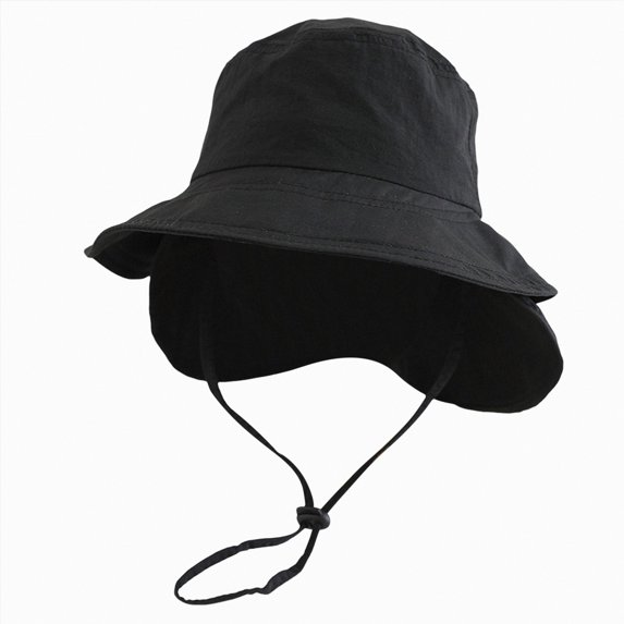 Ccpelsie Toddler Beach Sun Hat Sun Protection Cute Wide Brim Summer Baby Boy and Girl Bucket Hats Toddler Sun Hats for Children(Black,6-10 Years)