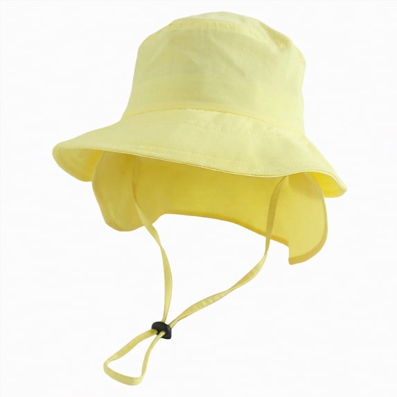 Ccpelsie Toddler Beach Sun Hat Sun Protection Cute Wide Brim Summer Baby Boy and Girl Bucket Hats Toddler Sun Hats for Children(Yellow,6-10 Years)