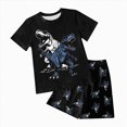 thumbnail image 1 of Ccpelsie Toddler Boy Dinosaur Shorts Set - 2 Piece Short Sleeve T-Shirt and Shorts for Boys - Toddler & Little Boys Summer Outfits(A01-Navy,5-6 Years), 1 of 4