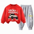 thumbnail image 1 of Ccpelsie Toddler Boy Outfits Long Sleeve Contrast Color Sweatshirt Solid Pants Autumn Winter Clothes Set for Kids(Red,7-8 Years), 1 of 7