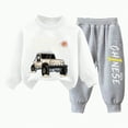 thumbnail image 1 of Ccpelsie Toddler Boy Outfits Long Sleeve Contrast Color Sweatshirt Solid Pants Autumn Winter Clothes Set for Kids(White,7-8 Years), 1 of 7