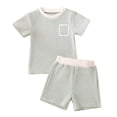 thumbnail image 1 of Ccpelsie Toddler Boy Shorts Set - 2 Piece Short Sleeve Graphic Tees and Shorts for Boys - Toddler & Little Boys Summer(Green,18-24 Months), 1 of 3