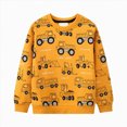 thumbnail image 1 of Ccpelsie Toddler Boy's Cotton Crewneck Sweatshirt Long Sleeve Casual Pullover Shirts for Little/Big Kids(Yellow,7-8 Years), 1 of 6