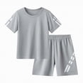 thumbnail image 1 of Ccpelsie Toddler Boys Clothes Mesh Athletic Summer Short Sleeve T-Shirt and Shorts Kids Outfit Set 3-10 Year(Grey,9-10 Years), 1 of 4