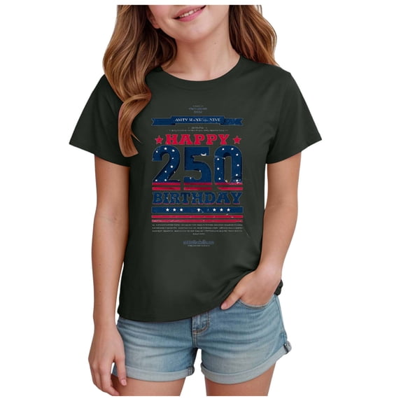 Ccpelsie Toddler Boys Girls 250 Anniversary American Flag USA T-Shirt Kids 4th of July Shirts Patriotic Tee Tops(Grey,3-4 Years)