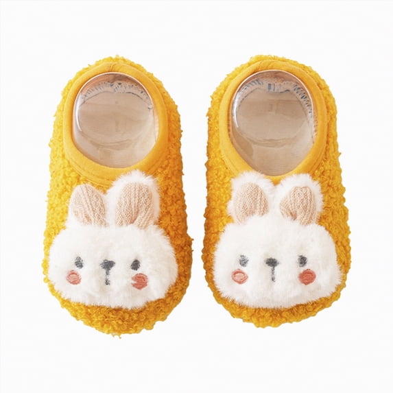 Ccpelsie Toddler Boys Girls House Slippers Cozy Household Shoes Non-slip for Big Kids Little Kids(Yellow,S)
