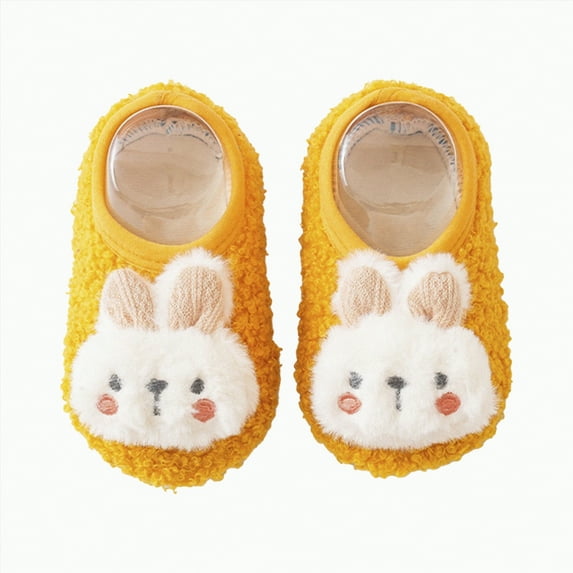 Ccpelsie Toddler Boys Girls House Slippers Cozy Household Shoes Non-slip for Big Kids Little Kids(Yellow,XL)