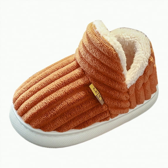 Ccpelsie Toddler Boys Girls Slippers Kid's Indoor Home Slippers for Winter Warmth Slippers Soft Slippers(Toddler/Little Kids/Big Kids)(Orange,13)