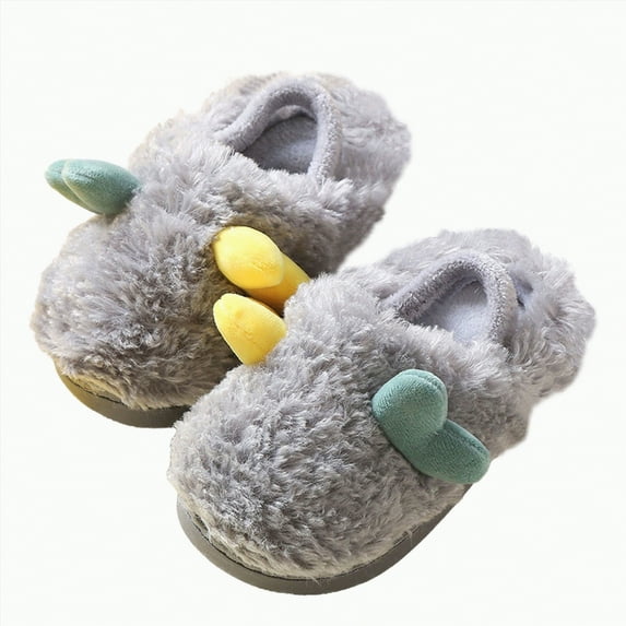 Ccpelsie Toddler Boys Girls Slippers Little/Big Kids House Slippers Winter Warm Home Slipper(Grey,11)