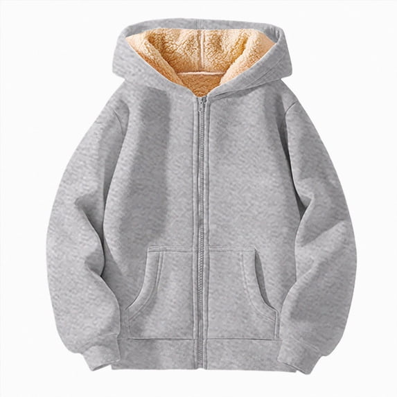 Ccpelsie Toddler Boys Jacket Zipper Clothes Autumn Winter Hoodies Coat for Kids 1-7 Years(Grey,3-4 Years)