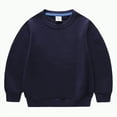 thumbnail image 1 of Ccpelsie Toddler Boys Solid Pullovers Sweatshirt Long Sleeve Clothes Kids Cotton Crewneck Thin Tops(Navy,7-8 Years), 1 of 9