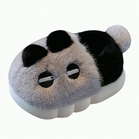 Ccpelsie Toddler Cartoon Cotton Slippers,Girls Boys Cute Indoor Outdoor Plush Shoes Soft Warm Fluffy Slip-on Home Slipper for Little Big Kids(Grey,10)