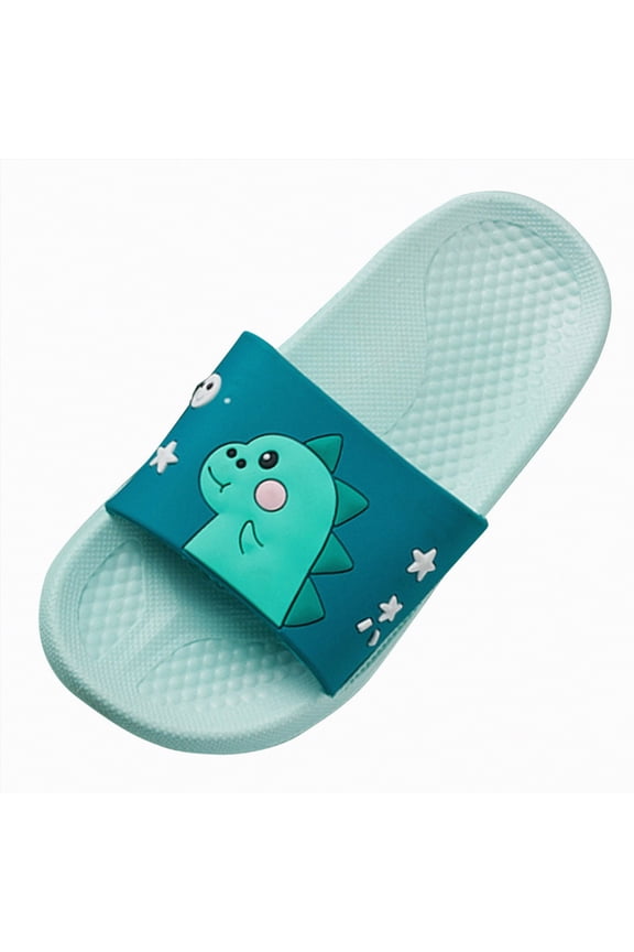 Toddler Cute Cartoon Animal Slides Kids Quick Drying Beach Shoes for Girls Boys Summer Pool Shower Slippers(Green,11)