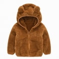 thumbnail image 1 of Ccpelsie Toddler Cute Jacket Boys Girls Hooded Coat Soft Plush Outwear for Little Kids Big Kids(Coffee,2-3 Years), 1 of 8