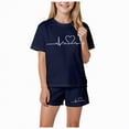 thumbnail image 1 of Ccpelsie Toddler Girl Clothes 2Pcs Baby Girl Summer Outfits Sleeveless Bow Knot Tank Shirts Tops + Shorts Clothing Sets(Navy,9-10 Years), 1 of 4