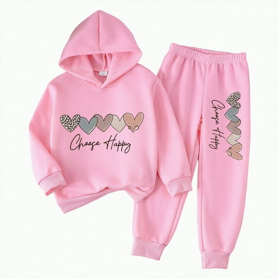 Ccpelsie Toddler Girl Clothes Fall Winter Outfits Girl Sweatshirt Top Pants Set for Little/Big Kids(Red,6-7 Years)