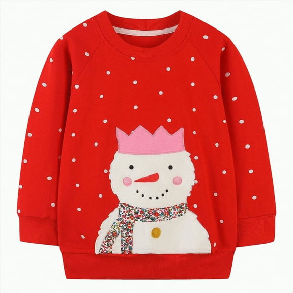 Ccpelsie Toddler Girl Crewneck Sweatshirt Letter Long Sleeve Pullover Tops Fall Winter Outfits Casual Clothes(Red,5)