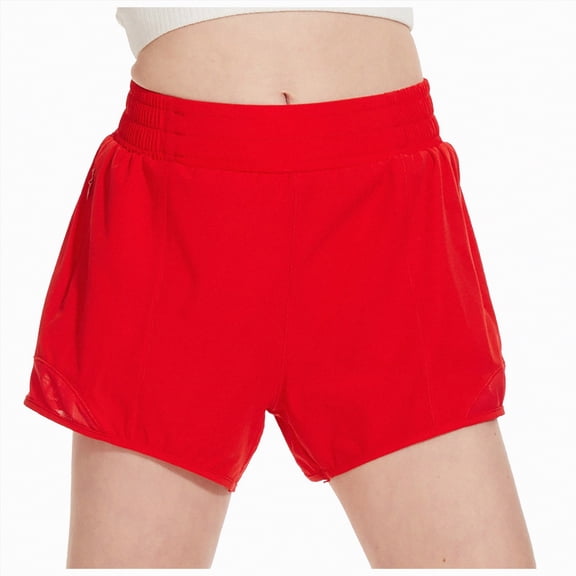 Ccpelsie Toddler Girl Shorts Casual Summer Elastic Waist Ruffle Hem Shorts Bottoms for Little Girls Big Girls(Red,5-6 Years)
