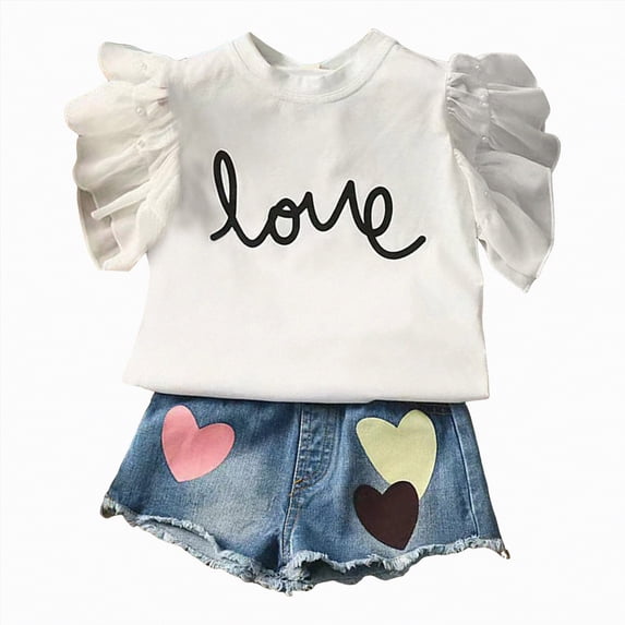Ccpelsie Toddler Girl Shorts Sets Summer Times Sleeveless T-Shirt Floral Shorts Little Girls Outfits Clothes(White,18-24 Months)