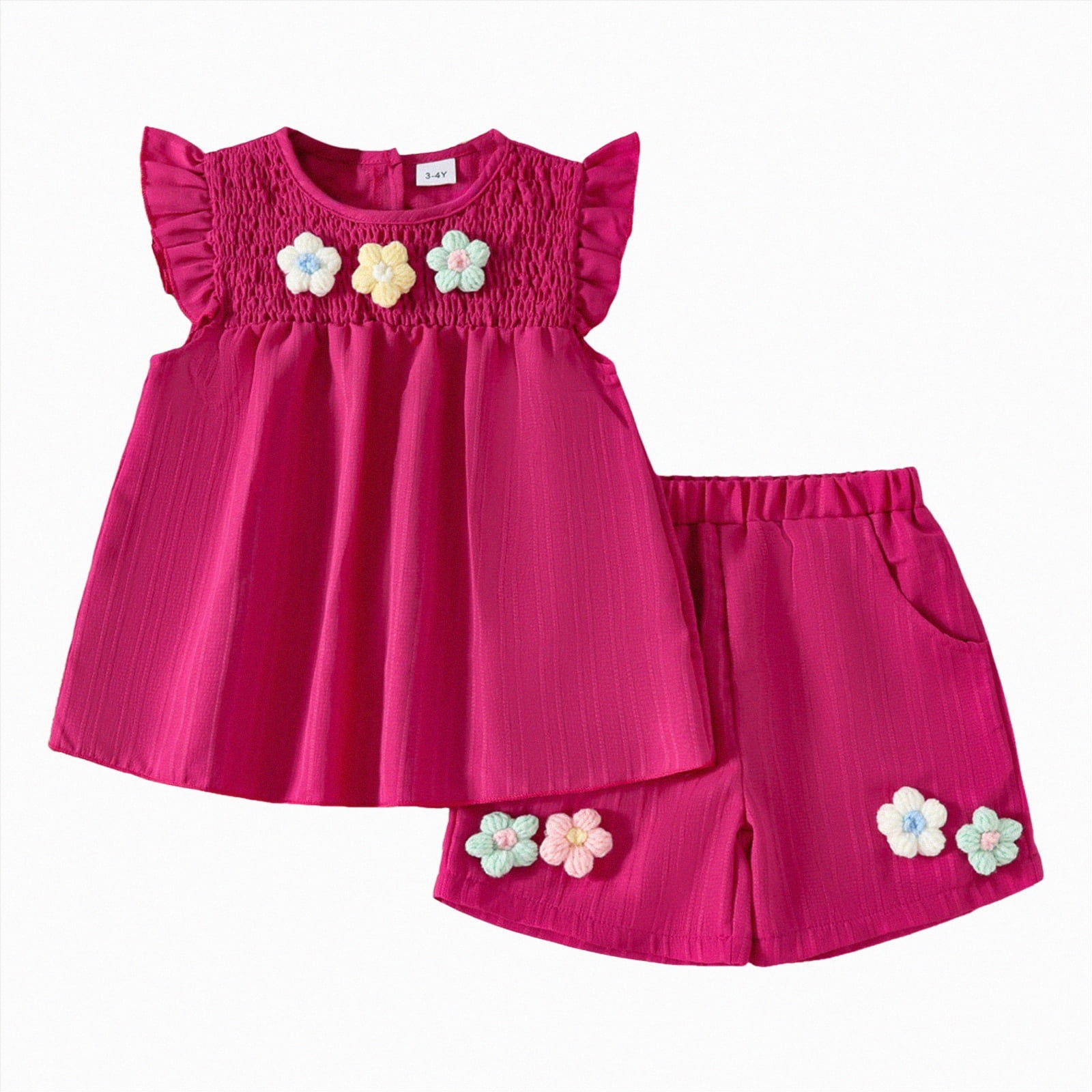 Ccpelsie Toddler Girl Summer Tank Top Shorts Set Sleeveless 2 Piece ...