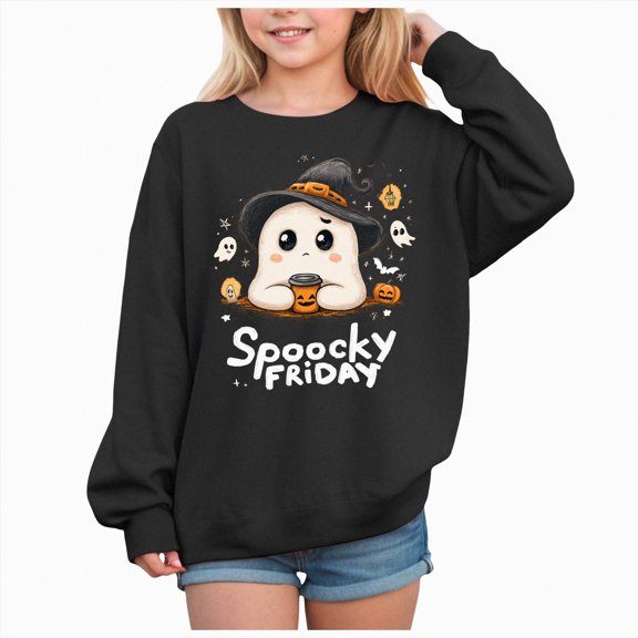 Ccpelsie Toddler Girl Sweatshirts Cotton Casual Crew Neck Long Sleeve Tops Pullover Sweater Shirt for Kids(Black,2Y)
