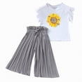 thumbnail image 1 of Ccpelsie Toddler Girls Clothes Summer Outfits Baby Kids Short Sleeve T-Shirt Tops & Camouflage Shorts Sets(Grey,3 Years), 1 of 7