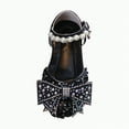 thumbnail image 1 of Ccpelsie Toddler Girls Dress Shoes Flower Girls Mary Jane Ballet Flats Decorative Lace-Up Ankle Strap Wedding Princess Shoes(Black,12.5), 1 of 4
