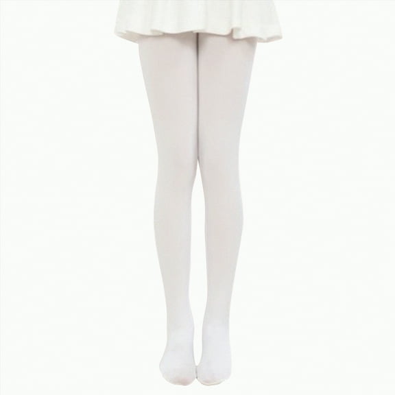 Ccpelsie Girls Tights Cotton Leggings in Spring Fall Winter Toddler Pantyhose for Big/Little Girls(WH1,6-8 Years)